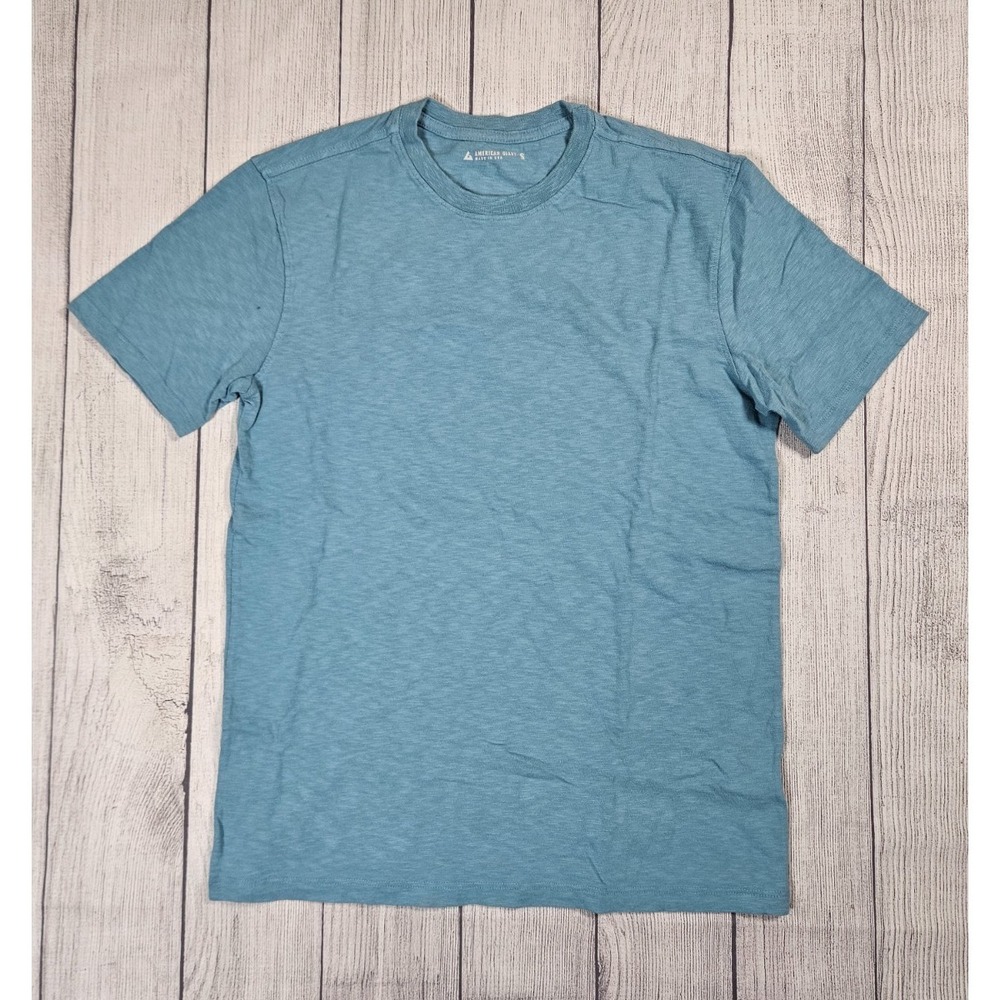 American Giant Classic Crewneck Midweight T-Shirt Mens Small Light Blue Cotton